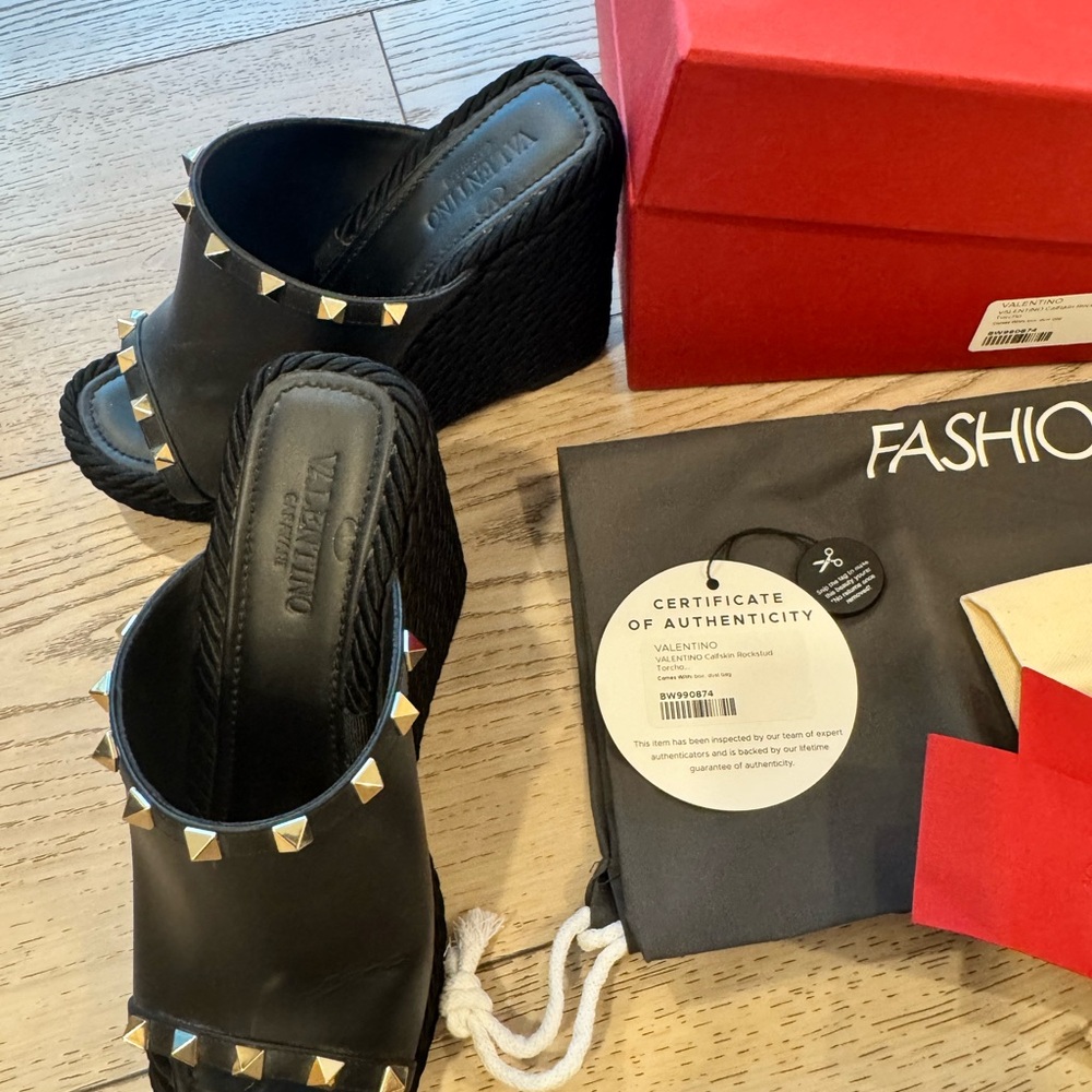 Valentino Black Studded Mules